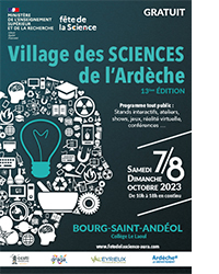 Téléchargez le programme du Village des Sciences de l’Ardèche à Bourg-Saint-Andéol (format PDF – 4 Mo)