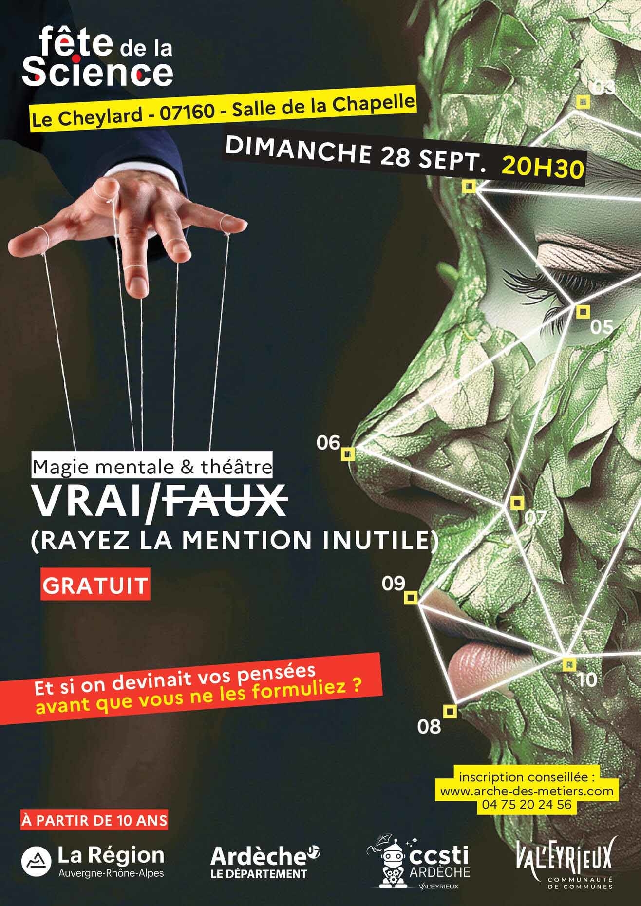SPECTACLE VRAI/FAUX (Rayez la mention inutile)